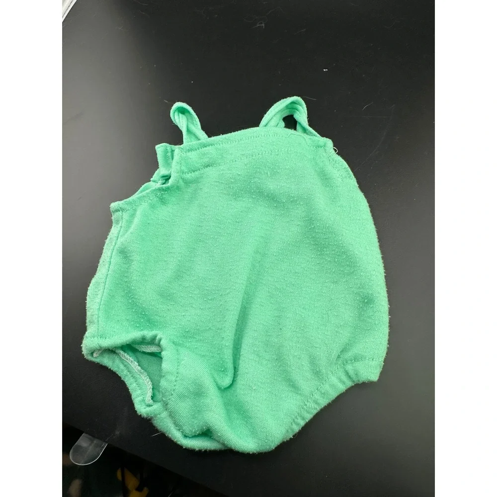 Cabbage Patch Kids Green Overalls Elephant Romper Cotton Coleco Vtg 1980s READ